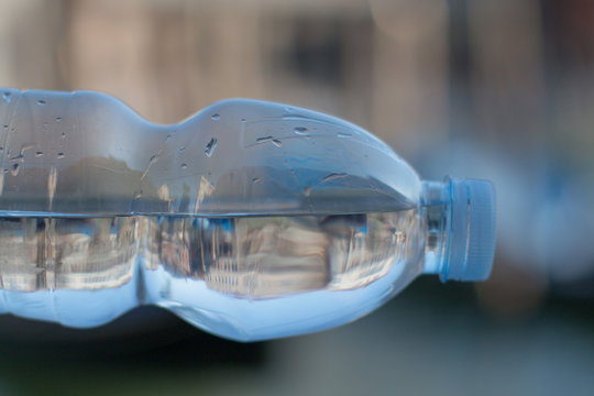 Bottle with water in close-up