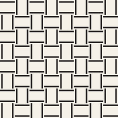 Crosshatch vector seamless geometric pattern. Crossed graphic rectangles background. Checkered motif. Seamless black and white texture of crosshatched lines. Trellis simple fabric print.