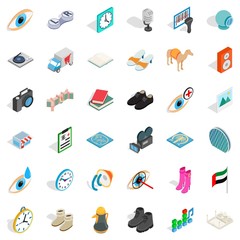 Music icons set, isometric style
