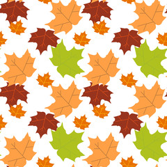 Decorative ornamental seamless autumn pattern. Endless elegant texture with leaves. Tempate for design fabric, backgrounds, wrapping paper, package, covers