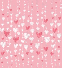 Pink pattern with hearts