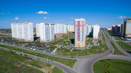 District of the city with new buildings