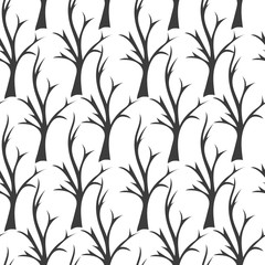 Seamless vector pattern with trees
