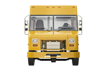 Food truck eatery, front view. 3D rendering