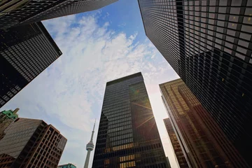 Foto op Plexiglas Toronto skyline in financial district © eskystudio