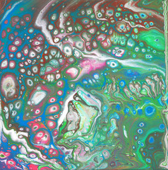 unusual patterns on the canvas, by pouring acrylic. Basis for the picture, background or interior.