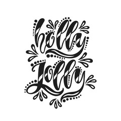 Holly Jolly. Handwriting inscription for greeting card
