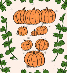 Cute Pumpkins Illustration