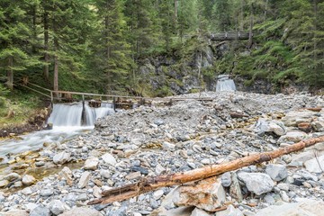 Tweng Wasserfall nach einem Muren Abgang im Lungau, Österreich
