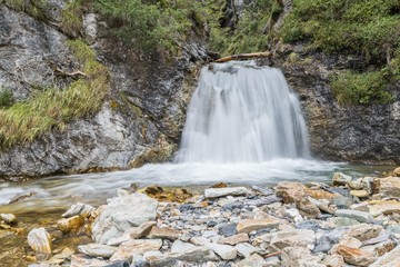 Tweng Wasserfall nach einem Muren Abgang im Lungau, Österreich