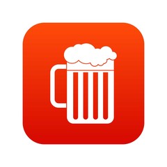 Beer mug icon digital red