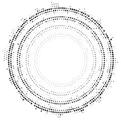 Halftone dotted background circularly distributed. Halftone effect vector pattern. Circle dots isolated on the white background.