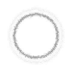 Halftone dotted background circularly distributed. Halftone effect vector pattern. Circle dots isolated on the white background.