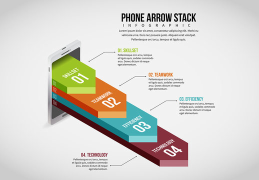 Mobile Phone Arrow Stack Infographic