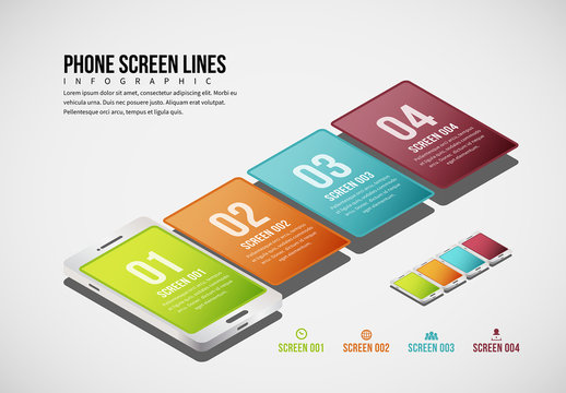 Mobile Phone Screen Lines Infographic