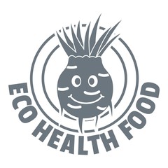 Eco food logo, simple gray style