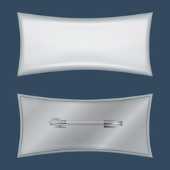 Long badge mockup, realistic style