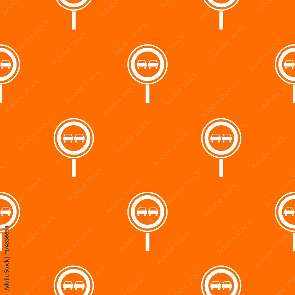 Poster no overtaking sign pattern seamless