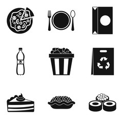 Homemade food icons set, simple style