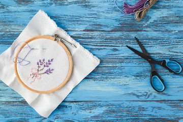 Creative workplace of embroidery