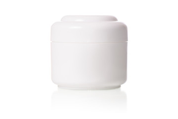 White jar with cream for face