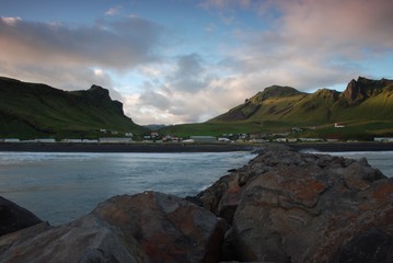 Town on Route 1 in Iceland