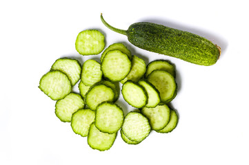 Fresh cucumbers isolated on white