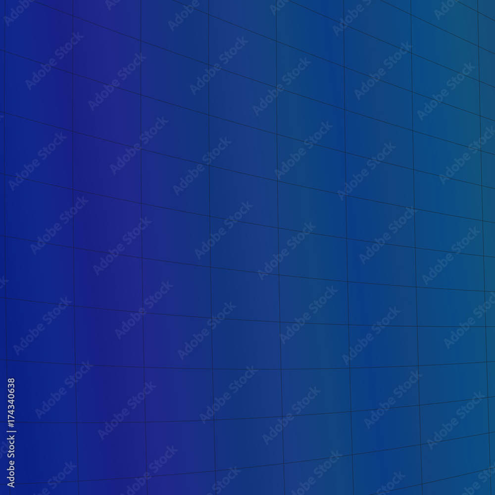 Poster dynamic geometrical grid background - abstract vector graphic from curved angular lines
