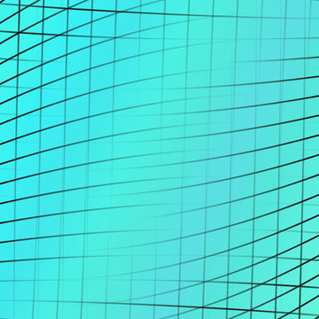 Geometrical Abstract Background - Light Blue  Graphic Design From Curved Angular Line Grid