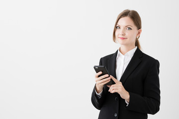 Fototapeta premium portrait if young businesswoman isolated on white background