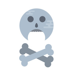 Stylized flat illustration of skull with crossed bones.
