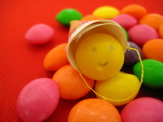 This is a candy in a festive cap