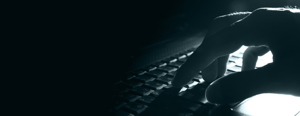 businessman hand on keyboard