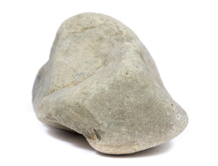 Single natural stone on white background