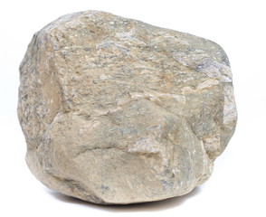 Single natural stone on white background