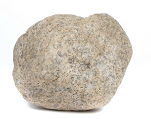 Single natural stone on white background
