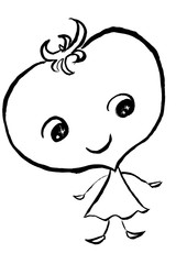 筆絵キャラ　トマトの女の子