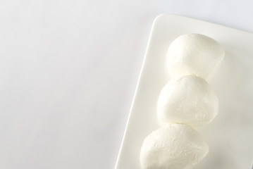 Mozzarella on the white background