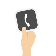 Hand hält graue Karte - Telefon