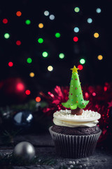 Christmas tree cupcake