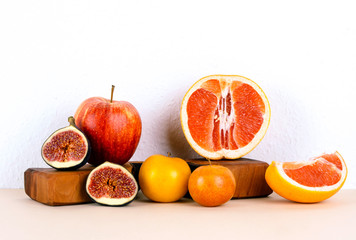 Organic autumn seasonal fruits.