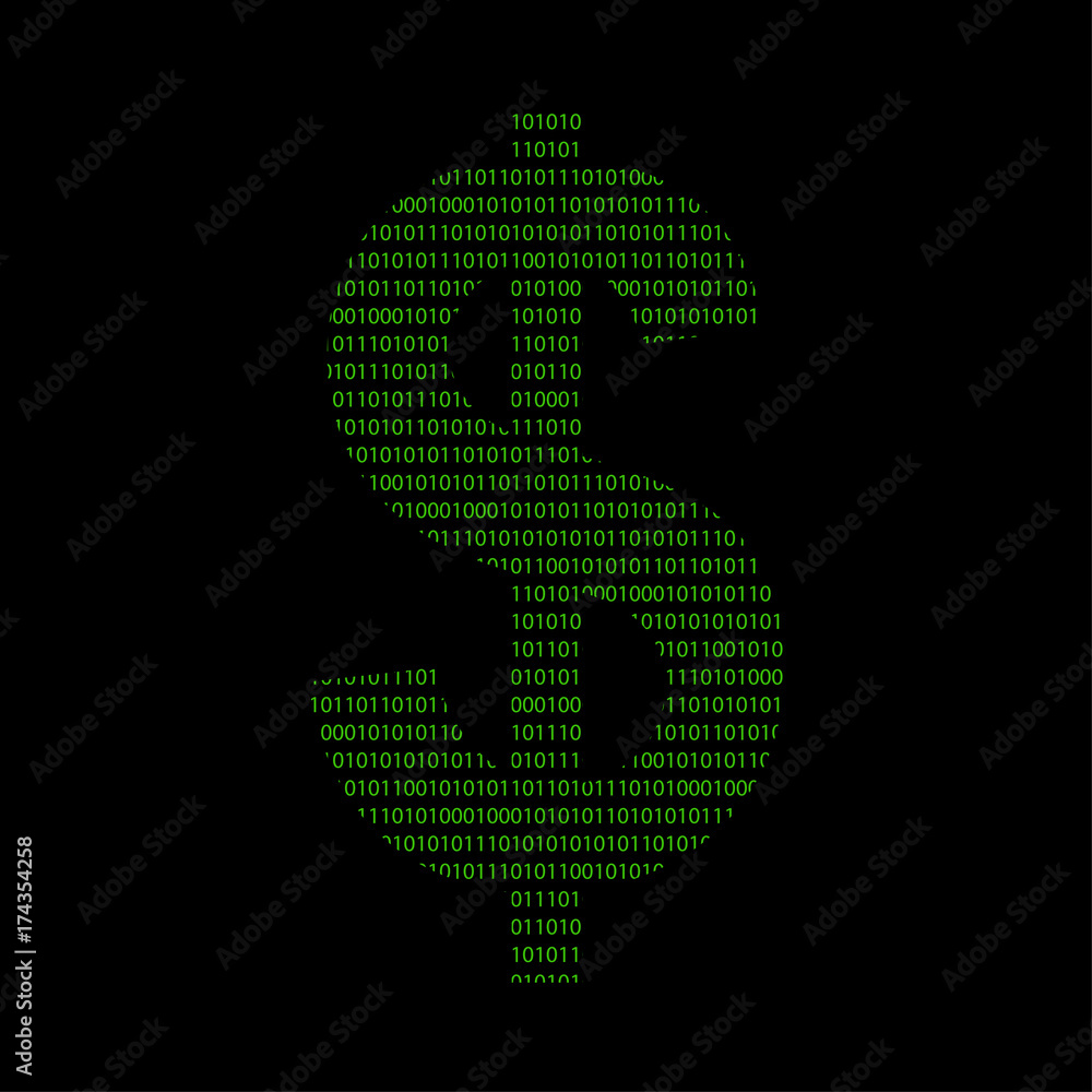 Sticker Hacker - 101011010 Icon - Dollar Zeichen