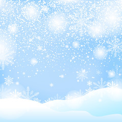 christmas snow and winter background vector illustration