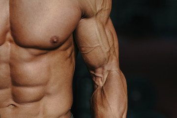 Bodybuilder working out