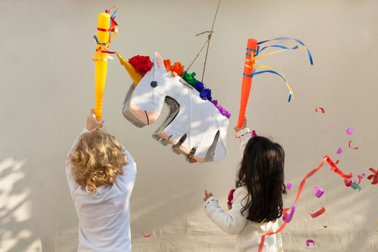 Fototapeta Pinata is going down, fast.