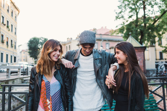 Group of friends having fun together
