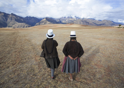 Traditionally Dressed Peruvian women. Peru.