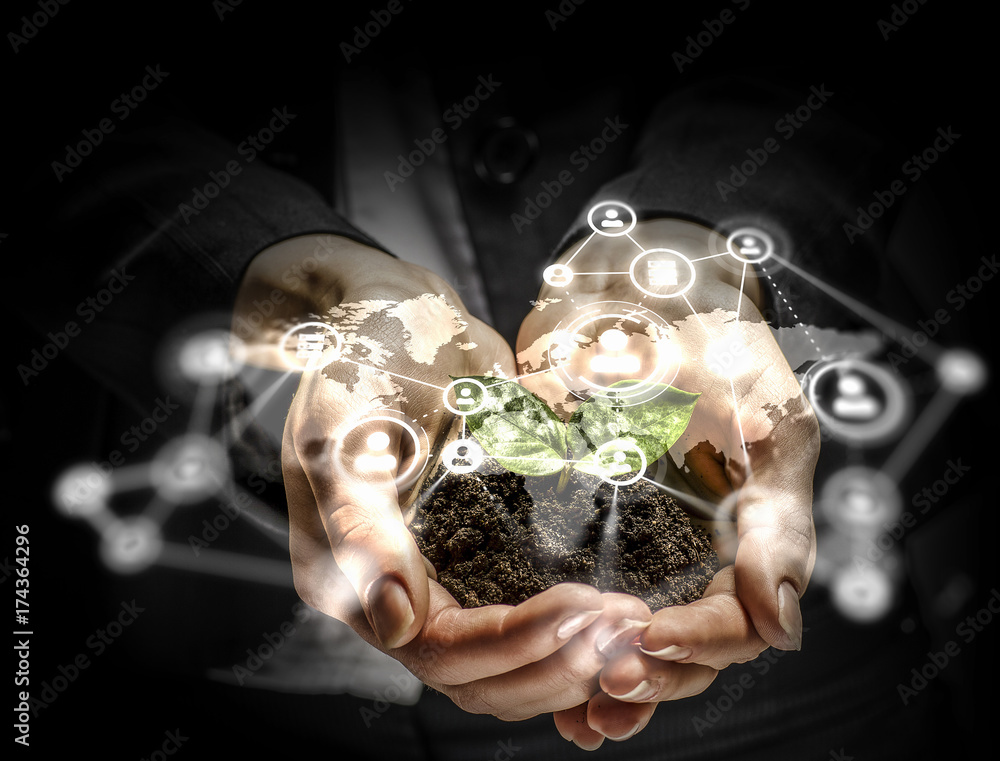Poster social interaction concept . 3d render