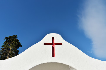 Sacred place with red cross