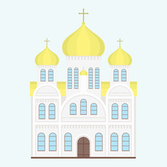 Cathedral church temple traditional building landmark tourism vector illustration